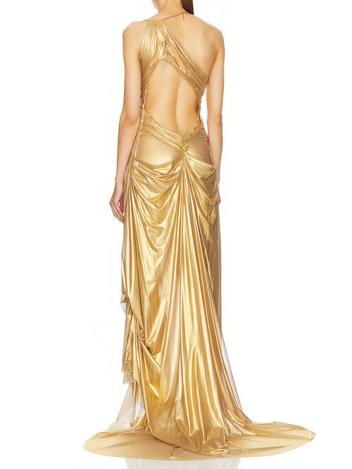 Metallic Gold Venus Wetlook Gown