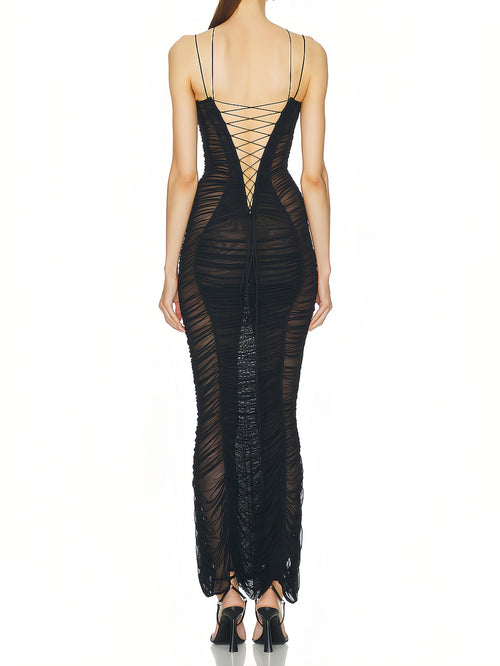 Pre-Order Mesh Fitted Maxi Dress